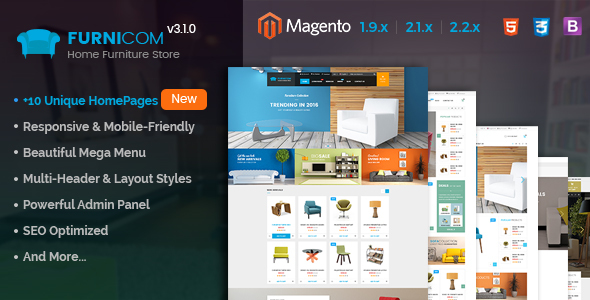 Furnicom - Responsive Magento 2 and 1.9 Furniture Theme - Shopping Magento