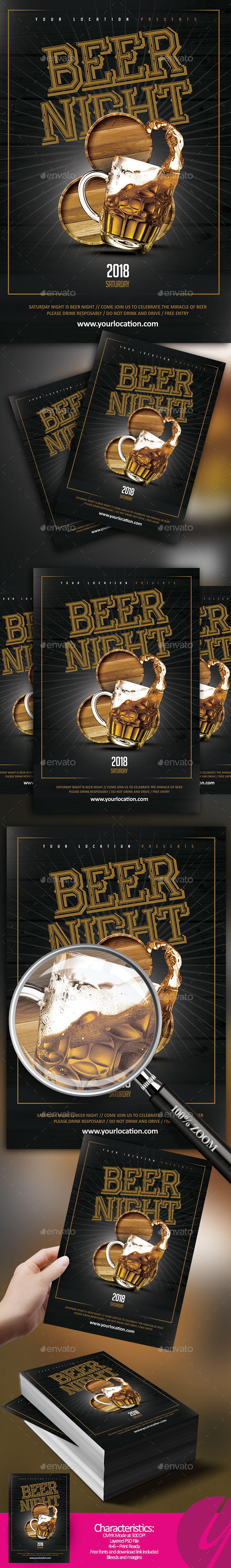 Vintage Beer Night - Restaurant Flyers