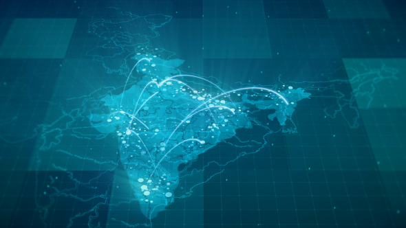 Globalization India Map Animation 4K