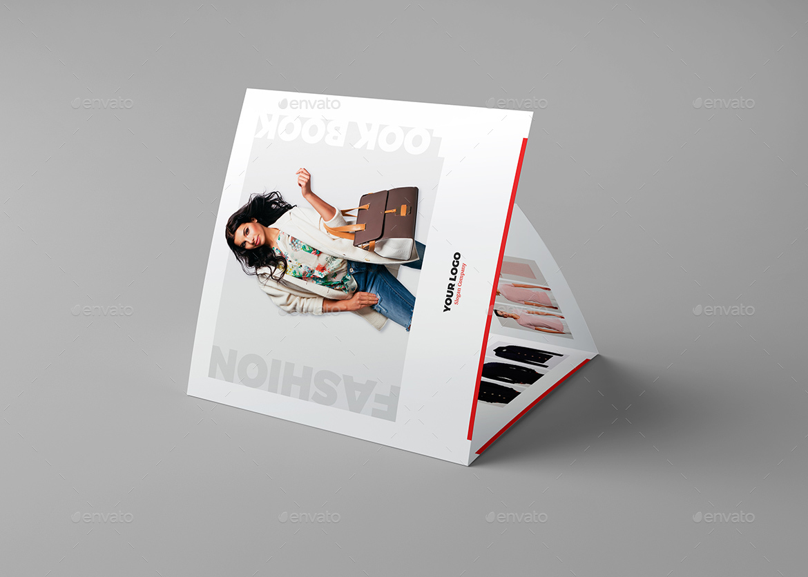 brochure fashion look book tri fold square