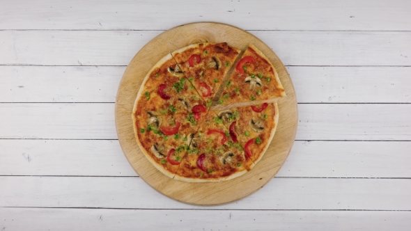 Top View of Baking Vegetables Pizza