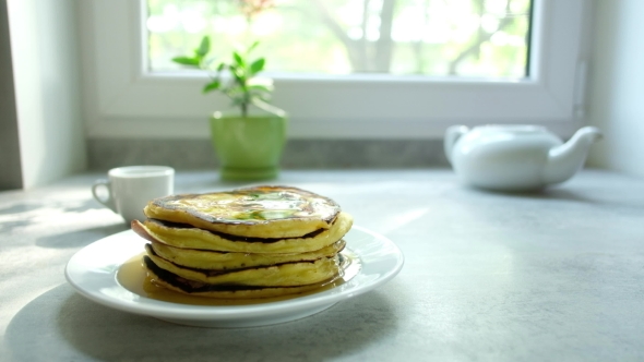 Pancakes on Kitchen Table