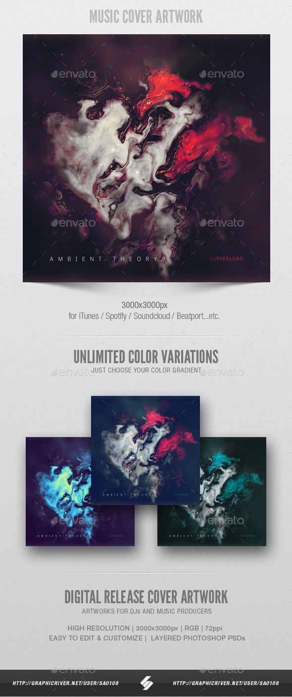 Ambient Theory - Music Album Cover Artwork Template - Miscellaneous Social Media