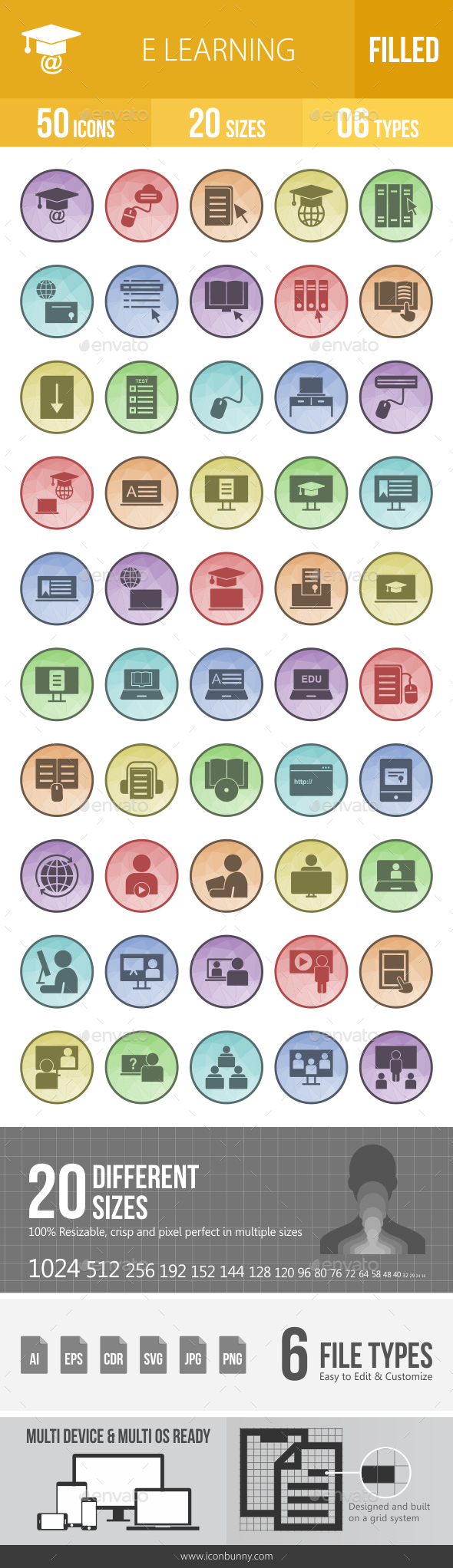 GraphicRiver E Learning Filled Low Poly B G Icons 20917742 GraphicRiver E Learning Filled Low Poly B G Icons 20917742