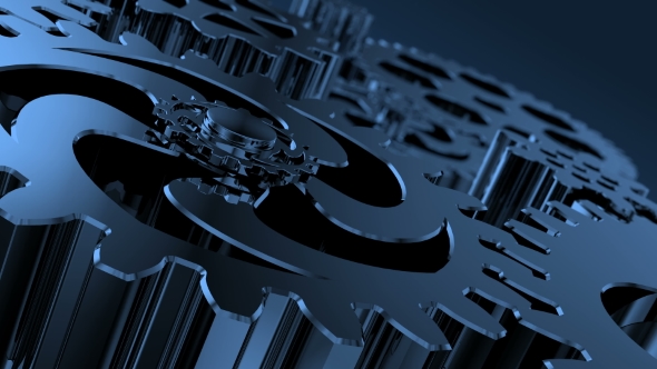 Engineered Mechanism with Rotating Parts and Connections Inside an Engine alt