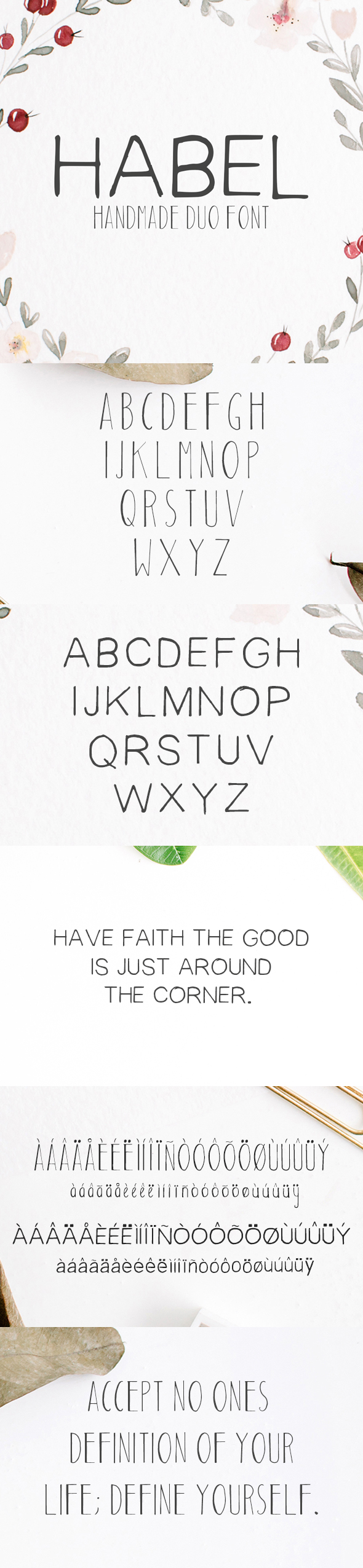 Habel Handmade Duo Font - Handwriting Fonts