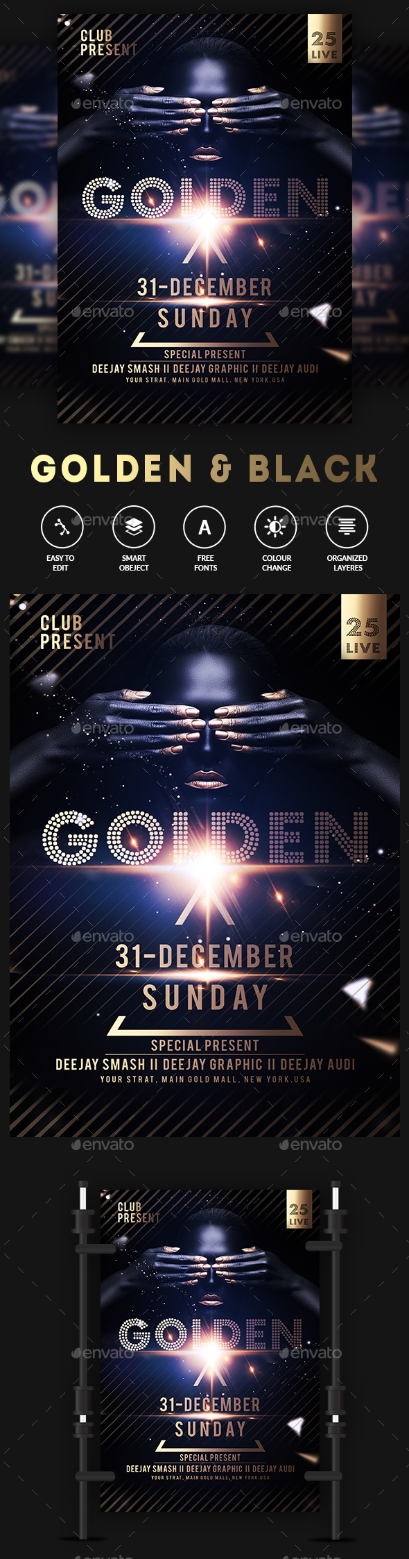 GraphicRiver Gold Club Party Poster Flyer 20918791 GraphicRiver Gold Club Party Poster Flyer 20918791