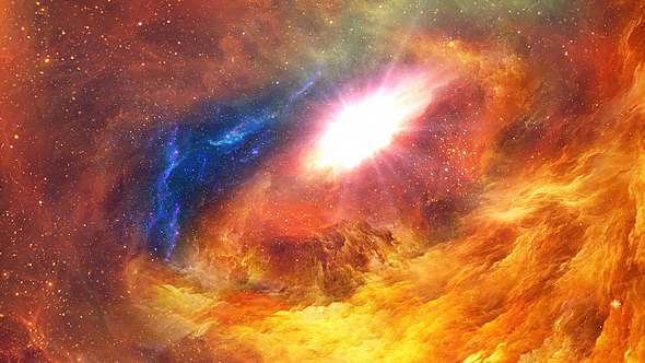 Flying Through Abstract Space Nebula Background