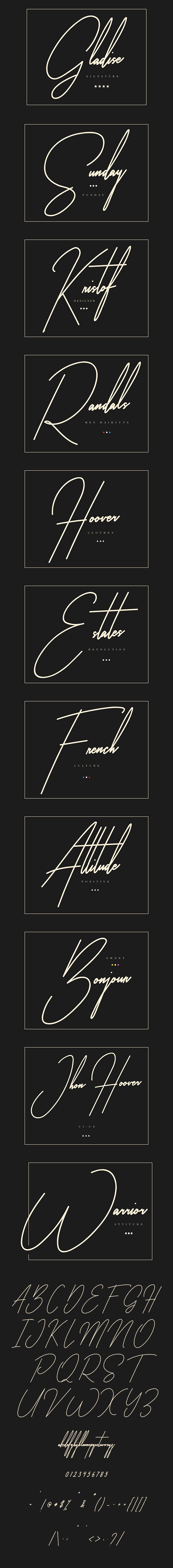 Gladise Signature Typeface - Calligraphy Script