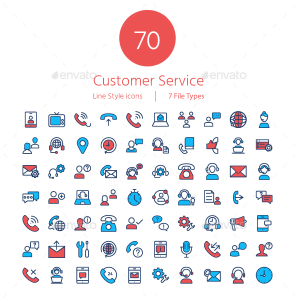 GraphicRiver Customer Services line color icons 20919221 GraphicRiver Customer Services line color icons 20919221