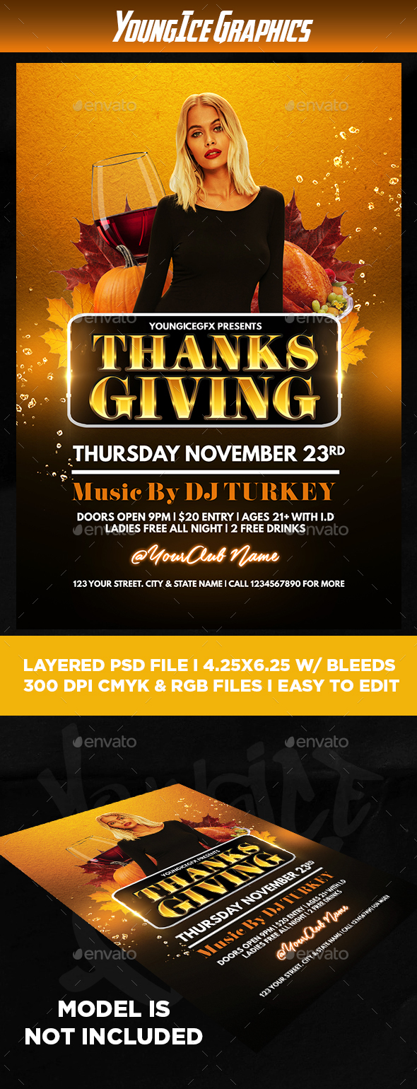Thanksgiving Flyer Template - Clubs & Parties Events