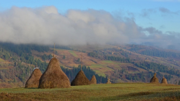 Amazing Rural Scene on Autumn Valley.