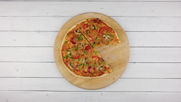 Top View of Baking Vegetables Pizza