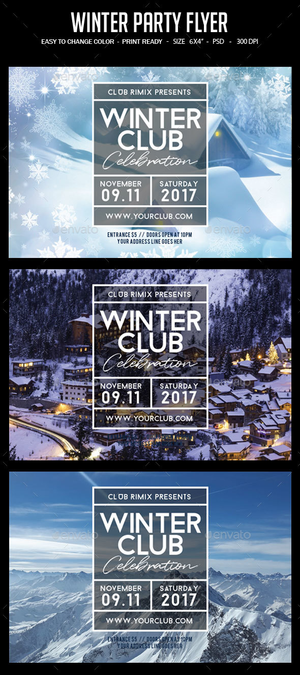 Winter Party Flyer - Clubs & Parties Events
