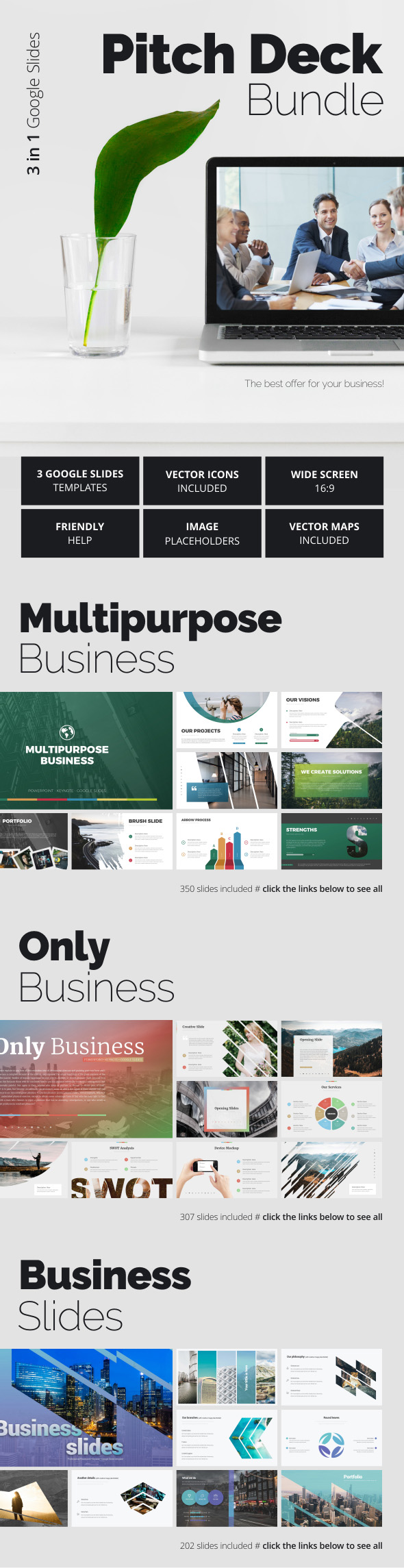 Pitch Deck Bundle - Google Slides Presentation Templates