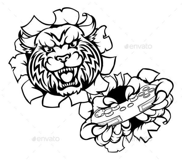 Bobcat Wildcat Esports Gamer Mascot - Sports/Activity Conceptual