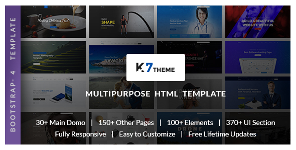 K7 - The Multi-Purpose HTML5 Template - Corporate Site Templates