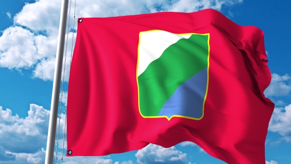 Waving Flag Of Abruzzo A Region Of Italy, Motion Graphics | VideoHive