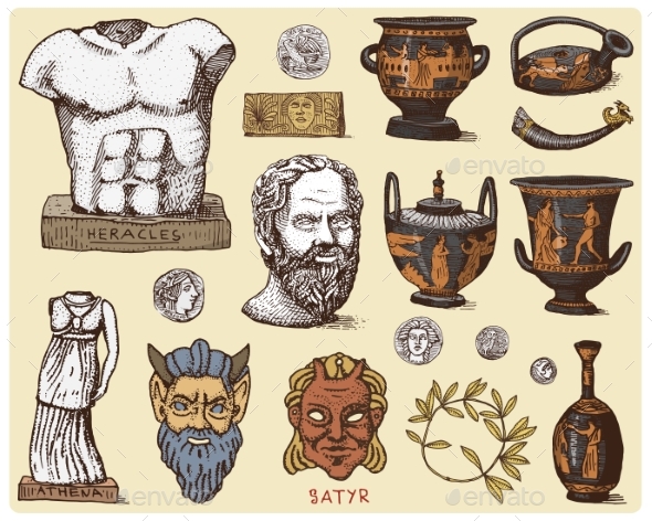 GraphicRiver Ancient Greece Antique Symbols 20922477 GraphicRiver Ancient Greece Antique Symbols 20922477