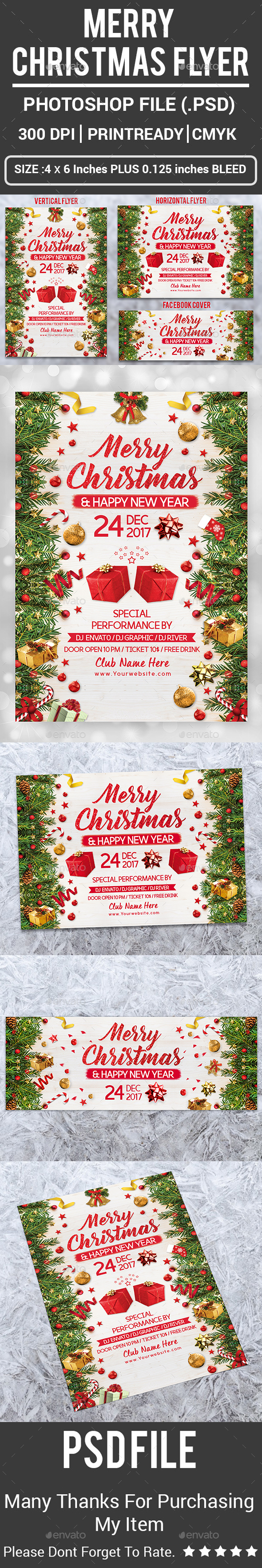 Merry Christmas Flyer - Clubs & Parties Events