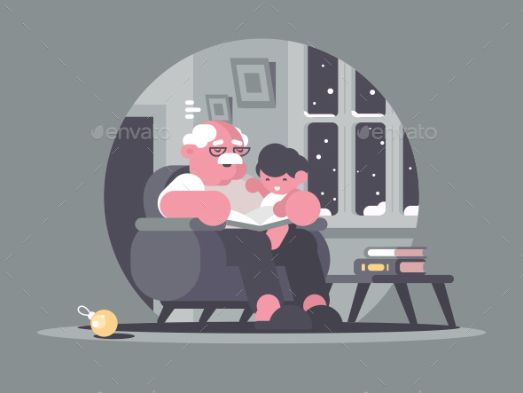 Grandfather and Grandson - People Characters