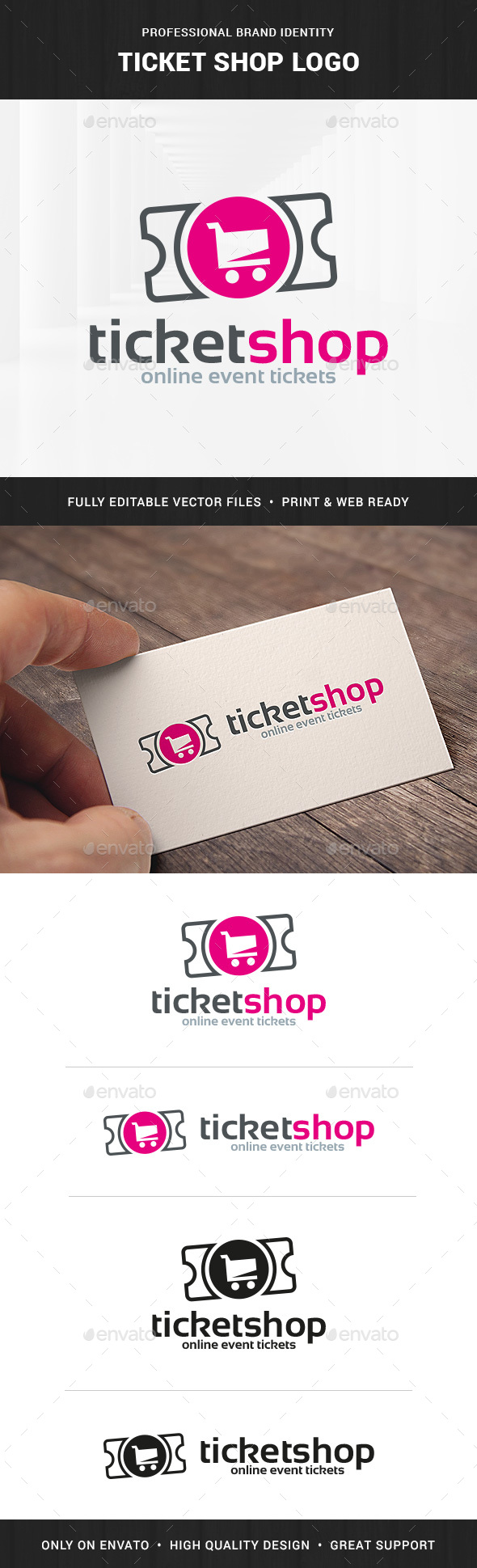Ticket Shop Logo Template - Symbols Logo Templates