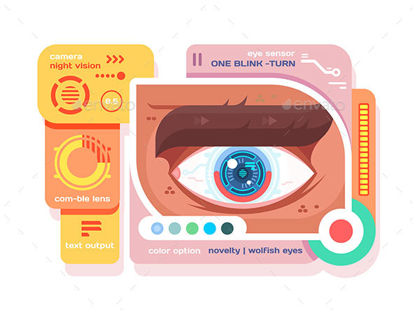 Technology in Retina of Eye Flat - Technology Conceptual