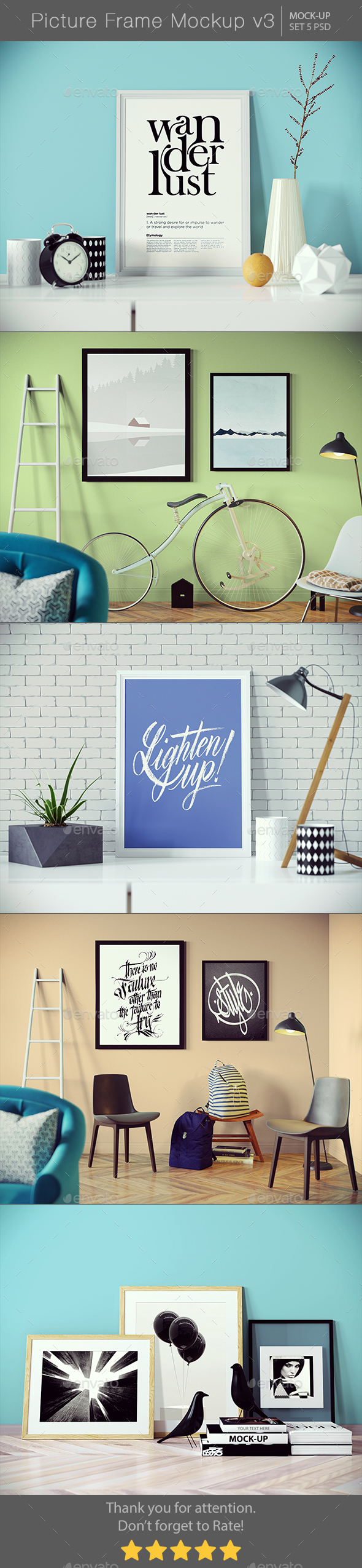 Picture Frame Mockup v3 - Posters Print