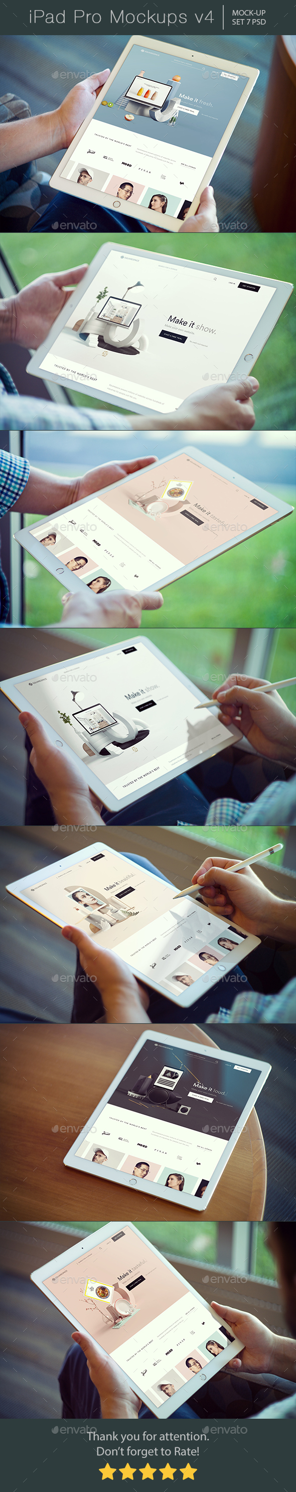 Pad Pro Mockups v4 - Displays Product Mock-Ups