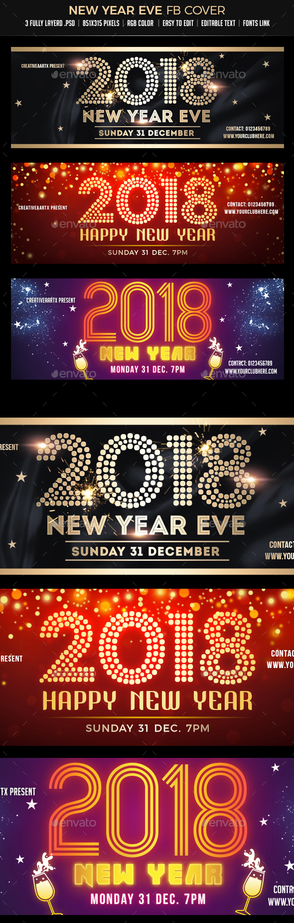 New Year Eve / Party Facebook Cover - Facebook Timeline Covers Social Media
