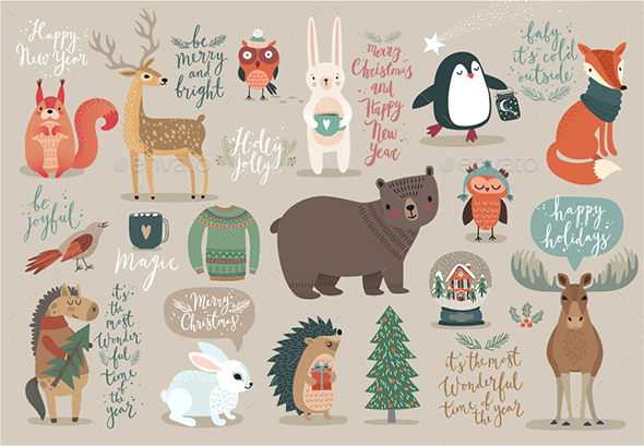 GraphicRiver Christmas Set Hand Drawn Style 20925940 GraphicRiver Christmas Set Hand Drawn Style 20925940