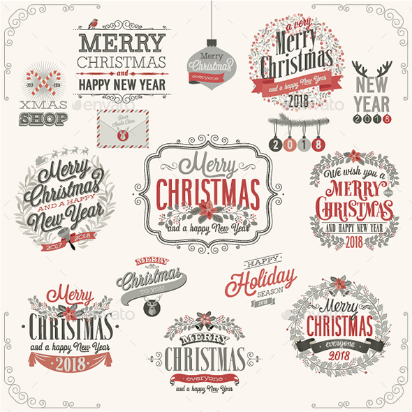 Christmas Set Hand Drawn Style - Christmas Seasons/Holidays