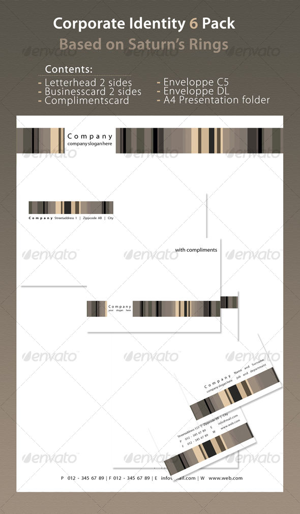 Corporate Identity 6 Pack Saturn - Stationery Print Templates