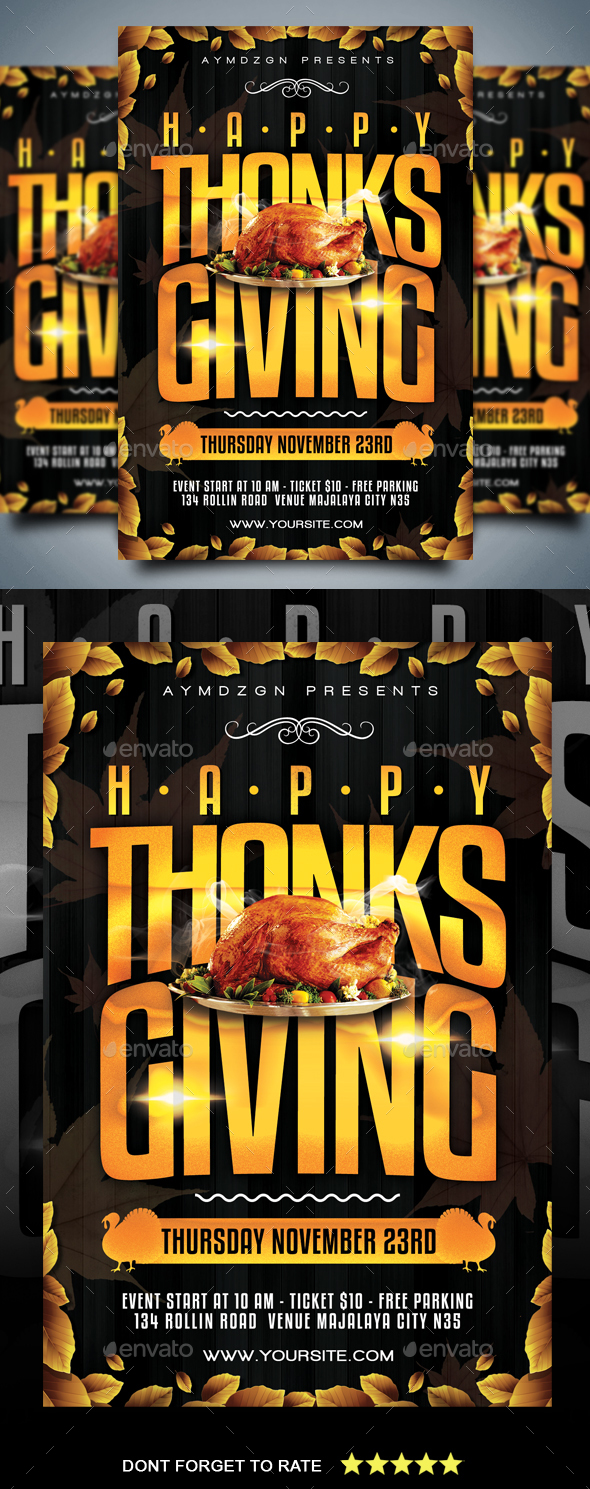 Happy Thanksgiving Flyer - Holidays Events