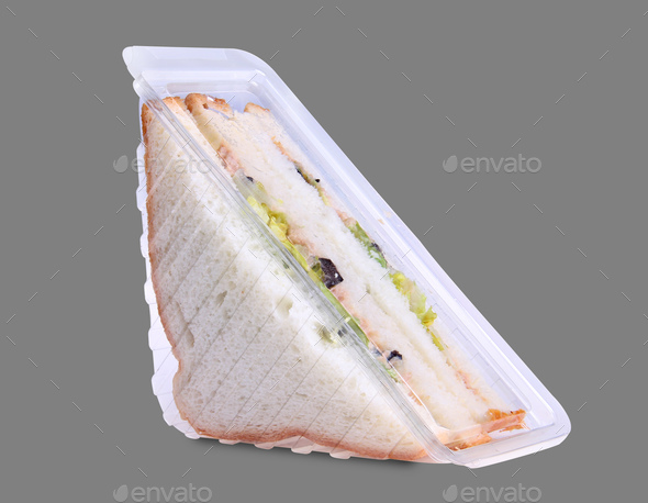 Sandwich in a Plastic Container Isolated