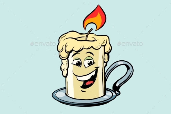 GraphicRiver Retro Candle Smiley Face Character 20927121 GraphicRiver Retro Candle Smiley Face Character 20927121