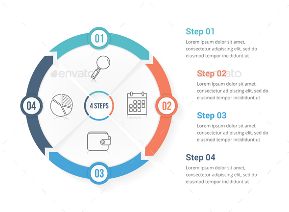 Circle Diagram with Four Elements - Infographics