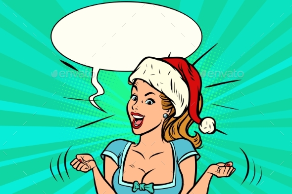 GraphicRiver Happy Santa Woman 20927153 GraphicRiver Happy Santa Woman 20927153