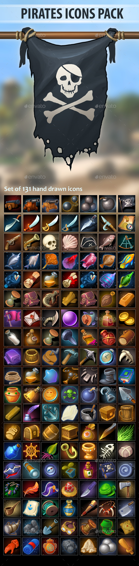 Pirates Icons Pack - Miscellaneous Game Assets