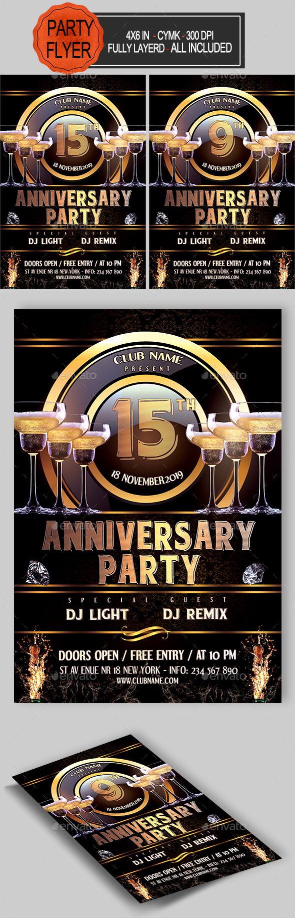 Anniversary Flyer - Clubs & Parties Events