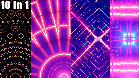 VJ Loop Kaleidoscope Background (10 in 1)