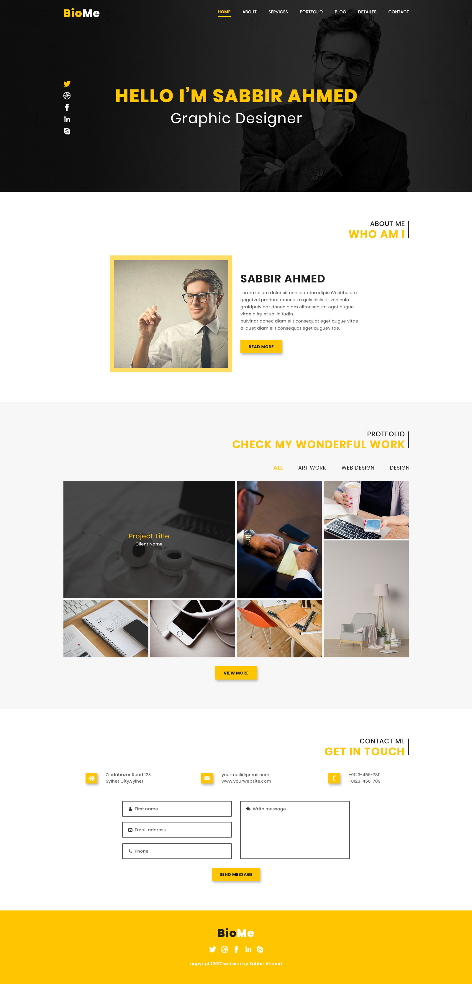 biome presonal corporate website template by sabbirmc themeforest