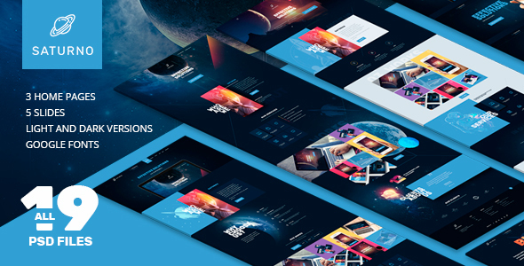 Saturno |  Space Design | Portfolio | Dark and Light  | PSD template