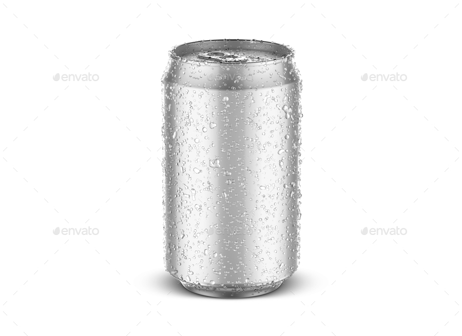 Download Aluminium Can With Water Drops Mockup By Tirapir Graphicriver