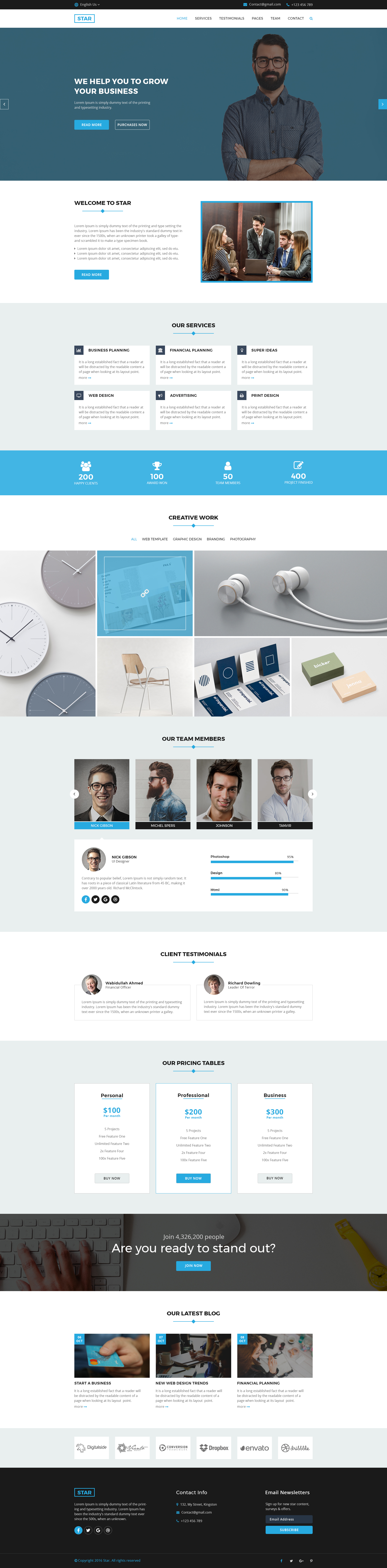 Star - One Page Business PSD Template by Squad_Themes | ThemeForest