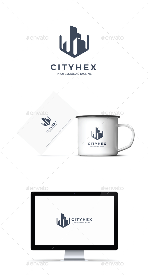 City Hex Logo - Buildings Logo Templates