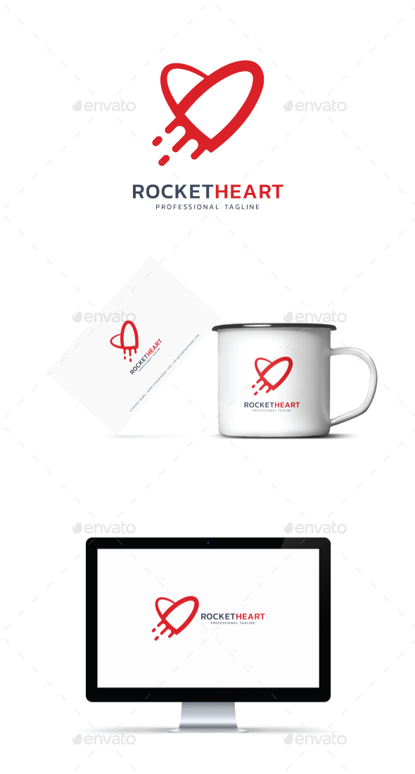 Rocket Heart Logo - Symbols Logo Templates