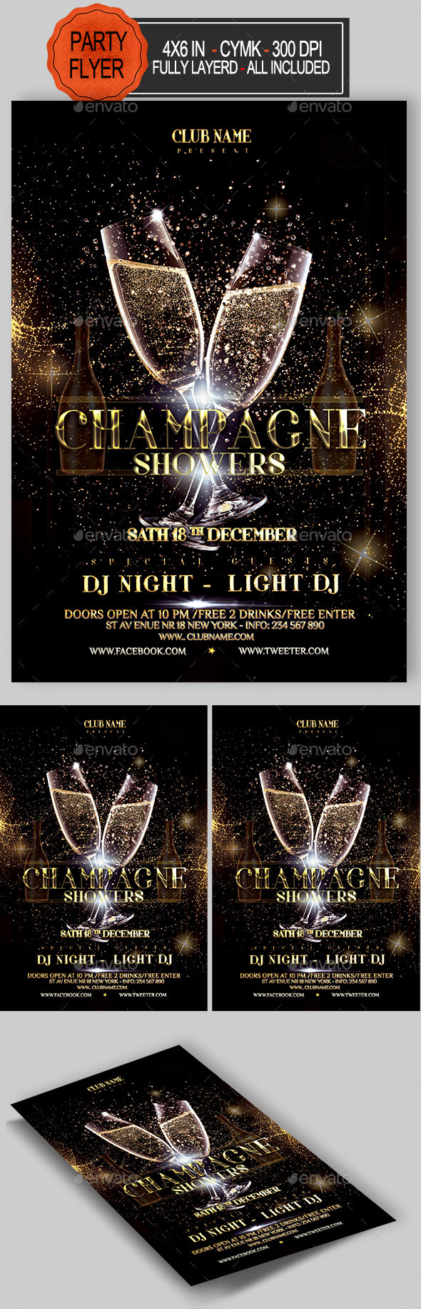 Champagne Party Flyer - Clubs & Parties Events