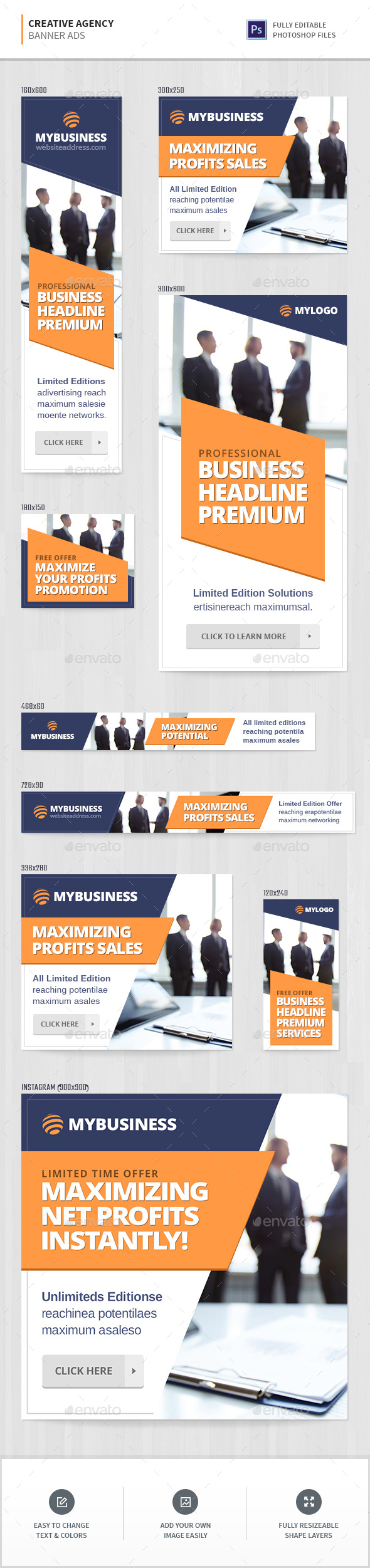 Creative Agency Banners - Banners & Ads Web Elements