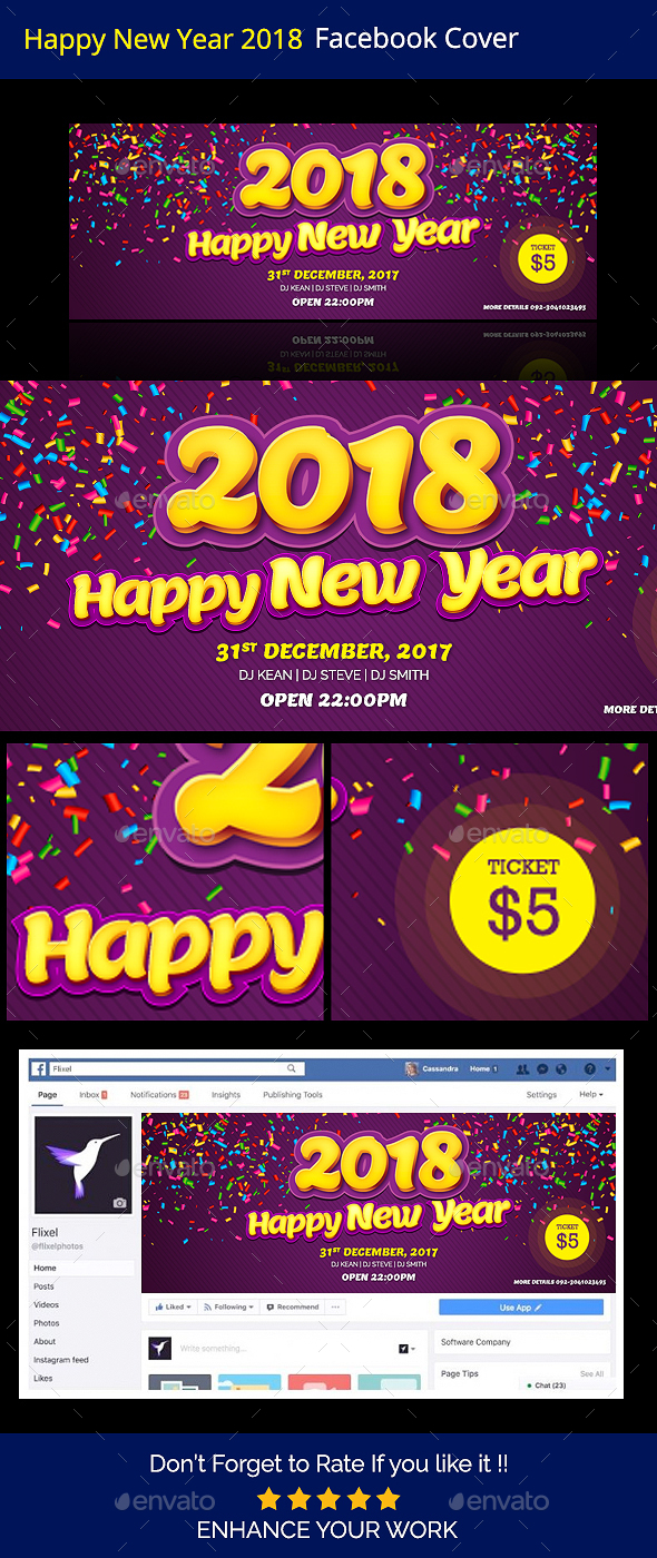 Happy New Year 2018 Facebook Timeline Cover - Facebook Timeline Covers Social Media